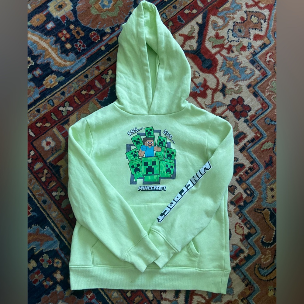 Vibrant/Bright/Lime Green Medium Minecraft Hoodie